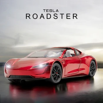 1:24 Tesla Roadster Modelio Y Modelis 3 Lieti Žaislas Automobilio Modelio Vairo Stiprintuvas Garso ir Šviesos Vaikų Žaislas Kolekcionuojamų Gimtadienio dovana