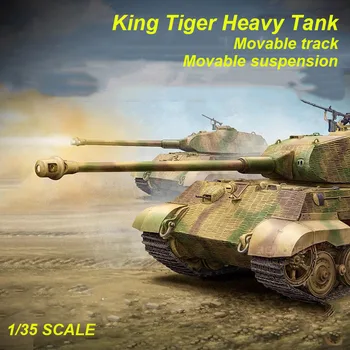 1/35 Surinkti Bakas Modelis Tigras Karalius Sunkusis Tankas Kilnojamojo Pakabos Kilnojamojo Kelio