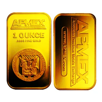 1 oz Amerikos APMEX Aukso Juosta 24K Auksu tauriųjų metalų Namų Dekoracijos, Rekvizitas Netikrą Aukso Barai