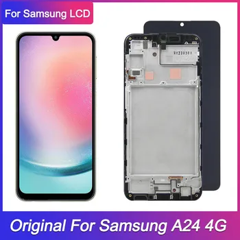 100% Testas Samsung Galaxy A24 A245 LCD Ekranas Jutiklinis Ekranas skaitmeninis keitiklis Samsung A24 4G A245F A245M A245F/DS Ekrano Rėmelį