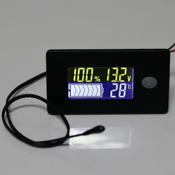 10V DC-100V Li-ion Lifepo4 Švino Rūgšties Baterijos Talpos Indikatorius LCD Digital Voltmeter su suveikimo Temperatūra Stebėti