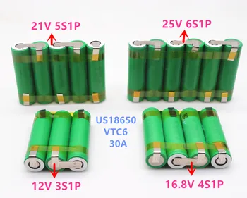 12V - 25V US18650 VTC6 3000mAh 30amps už 12,6 v atsuktuvas baterija suvirinimo litavimo juostos 3S1P 12,6 v baterija (tinkinti)