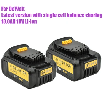 18V 18000mAh Li-ion Baterija DCB180 daugkartinio Įkrovimo Baterija DEWALT DCB180,DCB181 XJ DCB200,DCB201,DCB201-2,DCB204,DCB20