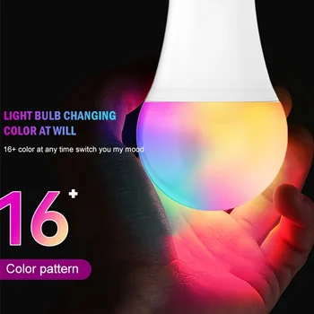 1pc Smart Nuotolinio Valdymo Lemputė RGB 16 Spalvų Šviesos E27 Vidaus išplanavimas, Šviesos 5W Su Mirksėjimo Funkcija, tinkami Naudoti 2 Metus