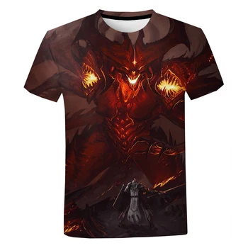 2023 Žaidimas Diablo 3D Spausdinimo T-Shirt Vasaros Apvalios Kaklo vyriški T-Shirt Harajuku Drabužių Mados Kietas Viršūnes Street