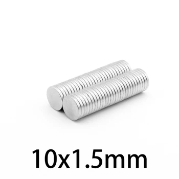 20pcs 10x1.5mm Mini Turas Magnetai N35 Neodimio magnetinė apskrito retųjų žemių Magnetas Nuolatinis ratas Galingas 10*1.5 mm