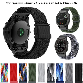 22 26mm Magnetinio Smartwatch Garmin Fenix 6 6X 5X Pro 5 Plius 7 7X 3HR Epix 945 955 Apyrankę Tinklelio Nailono Juosta Quickfit Dirželis