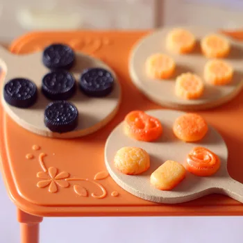 3PCS Lėlės Namas Mini Slapukas Dėklas Mini Maisto Žaidimas Virtuvė Scenos Modelį 