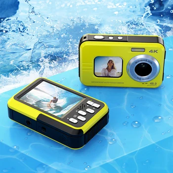 48MP 2.7 K 16X Priartinimo Povandeninę Kamerą su automatinio Fokusavimo funkcija Vandeniui Skaitmeninės vaizdo Kameros Anti-Shake Portable Video Recorder, Mini Kameros,