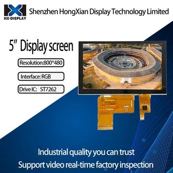 5 Colių 800*480 LCD Modulis Ekranas IPS Visą Vaizdą RGB Sąsaja GT911 CTP Capacitive Touch Nemokamas Pristatymas