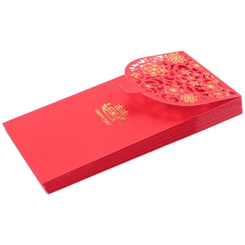 50PCS Kinijos Raudona Vokai Pasisekė Pinigų Vokai Vestuvių Raudona Paketinių Naujųjų Metų Vestuvių (7X3.4)