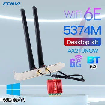 5374Mbps Wi-Fi 6E AX210 Kortelės Tri Band 2.4 G/5 ghz/6Ghz Bluetooth 5.3 802.11 AX M. 2 Belaidžiai Wi-fi 