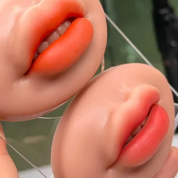 6pcs Stereoskopinis lūpų modulis pusiau nuolatinis siuvinėjimo praktikos silikono plūduriuojantis lūpų kietas modeliavimas 3D netikrą lūpų