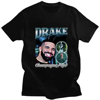 90s Reperis Drake Grafinis T-shirt Vyrai Moterys Vasarą Atsitiktinis Marškinėliai Hipster Hip-hop, Punk, Gothic Negabaritinių Marškinėliai, Streetwear Viršūnės