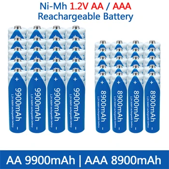 AA AAA Baterijos 1.2 V įkraunamas Akumuliatorius NIMH Baterija didelės talpos, 9900mAh įkrovimo Baterija (akumuliatorius žaislų Nuotolinis valdymas pele