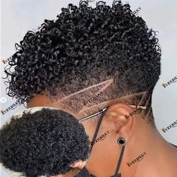Afro Vyrų Žmonių Plaukų, Odos PU Bazės 8mm Garbanotas 100% Žmogaus Plaukų Patvarus Plaukų Pakeitimo Sistema Black Vyrų Kapiliarų Protezas