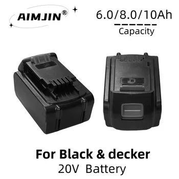 AimJin Li-ion Įkraunama Baterija 20V 10000mAh Tinka Visai BLACK DECKER, 20 Modelis
