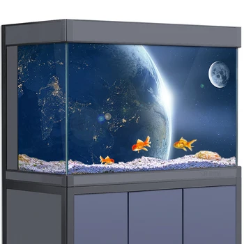 Akvariumo Fonas Lipdukas - Vietos Žemės Planetos HD 3D Plakatas Apdaila - už 5-60 Galonų Žuvų Tankai Roplių Buveinė