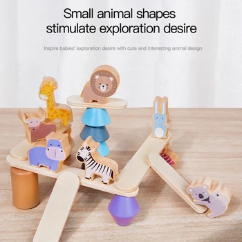 Animacinių filmų Gyvūnų Balansas Mokymo Žaislų Krūvas Blokuoti Žaislas Ikimokyklinio Ugdymo Smegenų Pokyčius Žaislas Bamblys