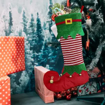 Atostogų Šalis Naudai Pakuotė Daugkartinio naudojimo Kalėdų Elf Kojinės Žavinga Talpa Švenčių dekoravimas Saldainių Maišeliai Kalėdų Eglutė Vaikams