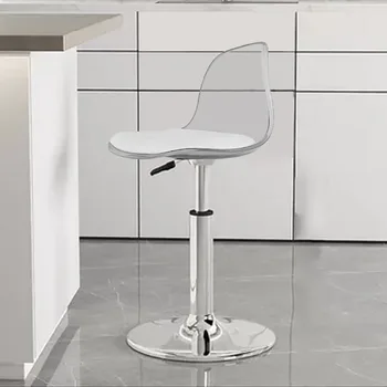 Atsparus Vandeniui Liftas Modernus Baras, Kėdės, Plastikiniai Mažos Skaidrios Konstrukcijos Counter Pasukama Kėdė Metalo Minimalistinio Lounge Sandalye Baldai