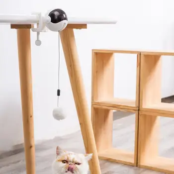 Balta/Rožinė Elektros Automatinė Kėlimo Judesio Katė Žaislas Interaktyvi Dėlionė Smart Naminių Kačių Kibinimas Kamuolys Pet Tiekimo Kėlimo Žaislai