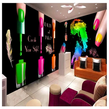 beibehang Jungtinių amerikos valstijų asmeninį 3D nagų lako akvarelė grafiti tapetai grožio salonas makiažas, nagų parduotuvė fone