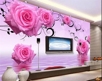beibehang Užsakymą tapetai 3d stereoskopinis rose Europe TV foną tapetai gyvenimo kambario, miegamasis freskomis papel de parede