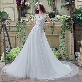 Boho Vestuvių Suknelė 2023 Naujas V-Kaklo Aukštos Kokybės Nėrinių Aplikacijos Duobute Kristalų Varčios A-Line Bridal Gown vestido de casamento