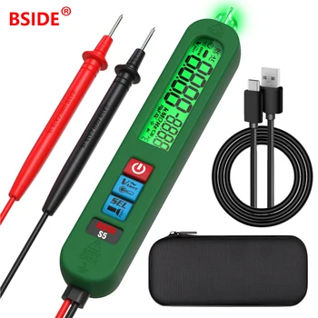 BSIDE Mini USB Įkrovimo Multimetras LCD Digital AC DC Testeris Įtampos Detektorius Automatinis Diapazonas True RMS nekontaktinės Įtampos Nustatymo Pen