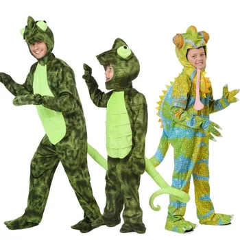 Cosplay, Helovinas Vaikų Dienos etape parodyti, podiumo, roplių, driežas, chameleonas kostiumas