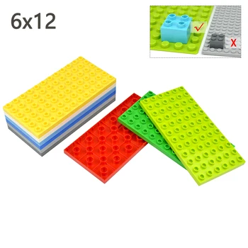 Didelis Dydis Blokai 6x12 Taškų pagrindo plokštės Surinkimo Didelių Dalelių, Plytų 6*12 Plokštė Klasikinis Žaislas, Suderinama su Duplo Mūrinis