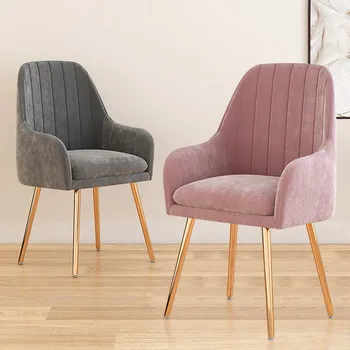 Dizaineris Makiažas Valgomojo Kėdės Aukso Kojos Pilka Modernus Butas Kambarį Kėdės Vieno Lounge Meubles De Salonas Patalpų Prekes