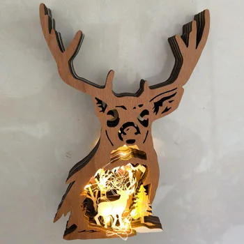 Elnių LED Apšviestas Marquee Medžio ir Metalo Atostogų Kalėdų Dekoro