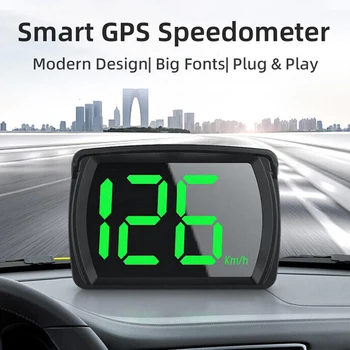 GPS HUD Auto Spidometras Galva LCD Skaitmeninis Ekranas Automobilį Smart Skaitmeninio Signalo Priminimas Metrų Elektronikos Priedai Visi Automobilių