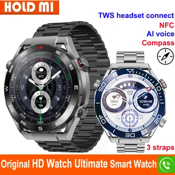 HD Žiūrėti Ultimate Smart Watch Vyrų 466*466 HD Ekranas,, BT Skambučio Kompasas NFC Sprots Verslo Smartwatch IP68 Vandeniui Laikrodžiai