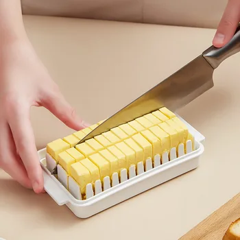 Japoniško stiliaus sviestas pjovimo talpinimo šaldytuvas su dangčiu, sūris, sūris saugojimo daržovių kepimo sviesto peilis pjovimo