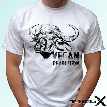 JHPKJVegan Revoliucijos Buffalo - White Marškinėliai Viršuje Tee Vegetaras Vegetaras - Visų Dydžių Kvėpuojantis Stogas, Laisvi Atsitiktinis Vyrai T-shirt S-