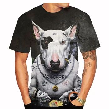 Juokinga Bull Terjeras T-Shirts šunelis 3D Spausdinimo Streetwear Vyrai Moterys Mados Negabaritinių Trumpas Rankovės Marškinėliai Vaikams Tees Viršūnes Drabužiai