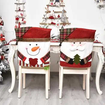 Kalėdinė Dekoracija 2023 Kėdė Padengti Santa Claus Sniego Kėdė Rankovės Festivalis Kalėdų Ornamentu Namuose Šalis Festivalis Dekoras