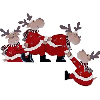 Kalėdų Durų Rėmo Apdaila Santa Claus Mediniai Ornamentas, Briedžių, Elnių, Sniego Kalėdų Dekoro Prekių Kalėdų Dovana Draugui