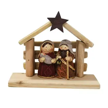 Kalėdų Mažai Gimimo Playset Miniatiūriniai Žaislai Playset Duomenys Apie Kūdikėlį Jėzų Ir Ėdžiose Scena Miniatiūriniai Ėdžiose Scena Ir