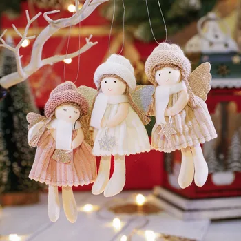 Kalėdų Pažymėjo Skrybėlę Angelas Mergina Lėlės Kalėdų Eglutės Kabinti Dekoratyvinis Rekvizitai Scenos Puošyba Naujųjų Metų Dovanos namams