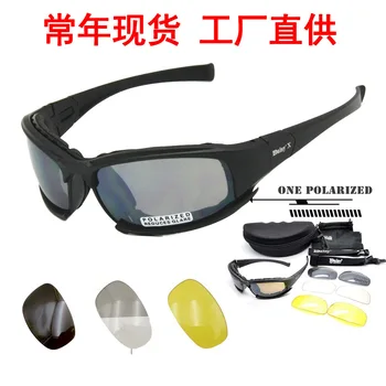 Karinės gerbėjai taktiniai apsauginiai akiniai poliarizuoti motociklų apsauginiai akiniai važiuoti į kelią smėlio audra poveikio.