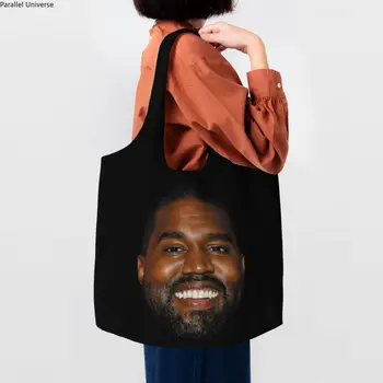 Kawaii Spausdinimo Juokinga Kanye West Meme Nešti Pirkinių Krepšys Patvarus Drobė Pirkėjo Pečių Krepšiai, Rankinės Fotografija