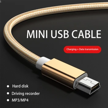 Kebiss Mini USB Laidas, Mini USB į USB Greitas Įkroviklis Duomenų Kabelis MP3 MP4 Grotuvas Automobilių DVR GPS Skaitmeninis Fotoaparatas HDD Mini USB