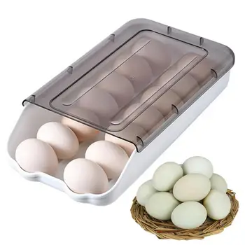 Kiaušinių Laikiklis Šaldytuvo Kiaušinių Organizatorius Šaldytuvas Su Automatinio Supimo 14 Kiaušinius Dėti Vieną Ant Kito Paskirstytojo Kiaušinių Laikymas