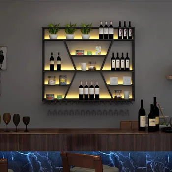 Komercinės Rūsys, Vyno Spintos Modernus Unikalus Sienos Montuojamas Metalo Juosta Kabineto Mažmeninės Ekranas Armario Para Vinos Namų Baldai