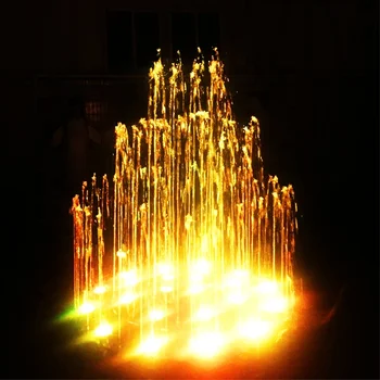 Lauko sodo dekoratyvinis mažas modernus nerūdijančio plieno šokių muzikos fontanas su šviesos DIODŲ žibintai