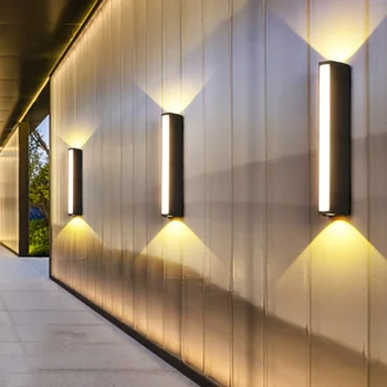 Lauko Vandeniui Aukštyn Žemyn LED Sienos Lempos Aliuminio Vandeniui IP54 Ilgai Juostos Sienų apšvietimo Sodo Gatvių Koridorius, Laiptai, Sienos Šviesos